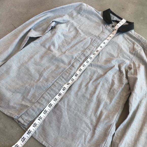 Rag & Bone The Classic Shirt with Leather Collar - Picture 5 of 10